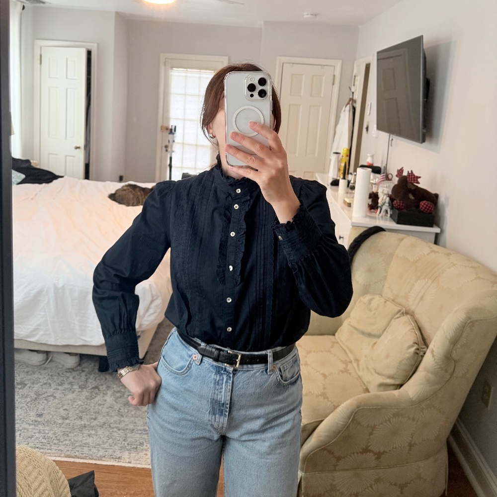 Navy Blouse New Without Tag
